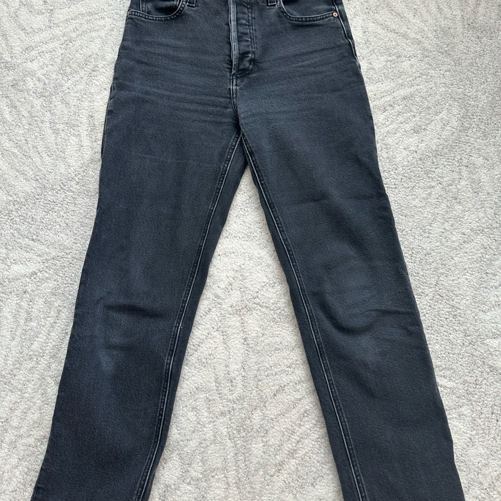 Denim Forum the Arlo High Rise Straight 28L Women Jeans - Black Size 25